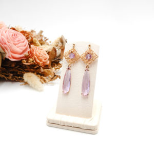 鋯石+紫水晶耳環-$580