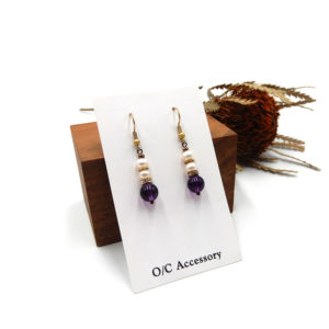 紫水晶黃銅耳環-$980
